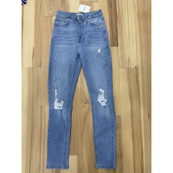 Forever 21 High-Rise Distressed Skinny Jeans Size 25 NWT - Picture 1 of 3